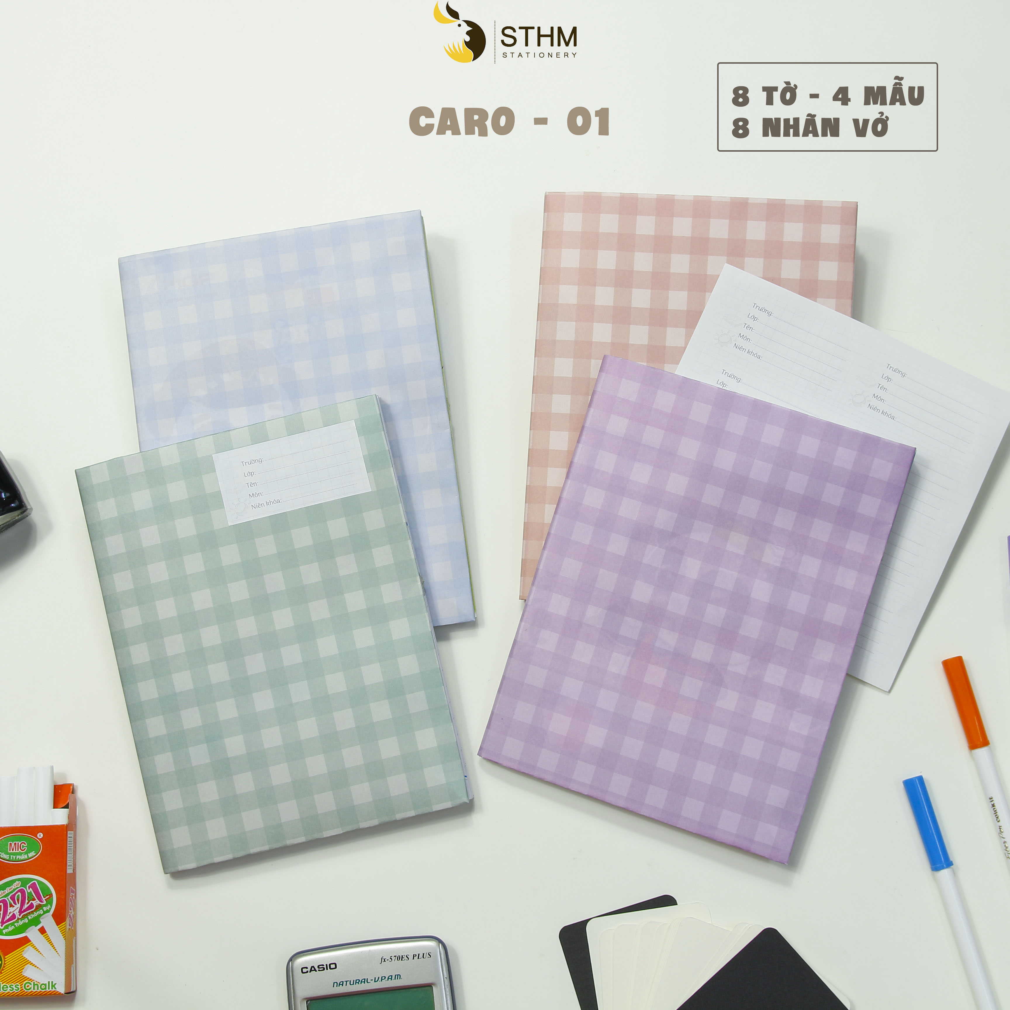 CARO STHM A5 notebook paper Set of 8 sheets, comes with 8 notebook ...