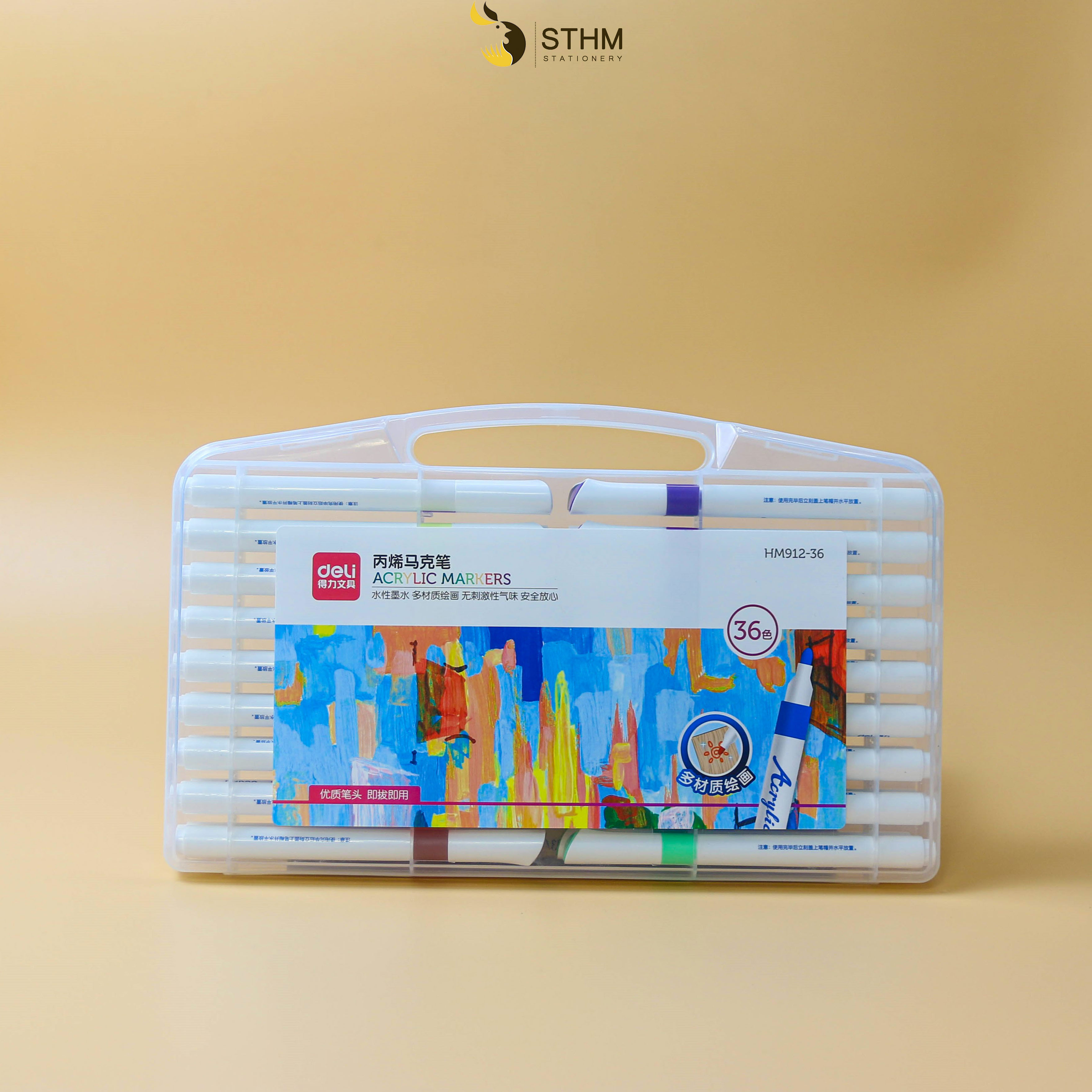 Deli Acrylic Marker Pens 80 MORE INK12/24/36/48 Colors for Painting