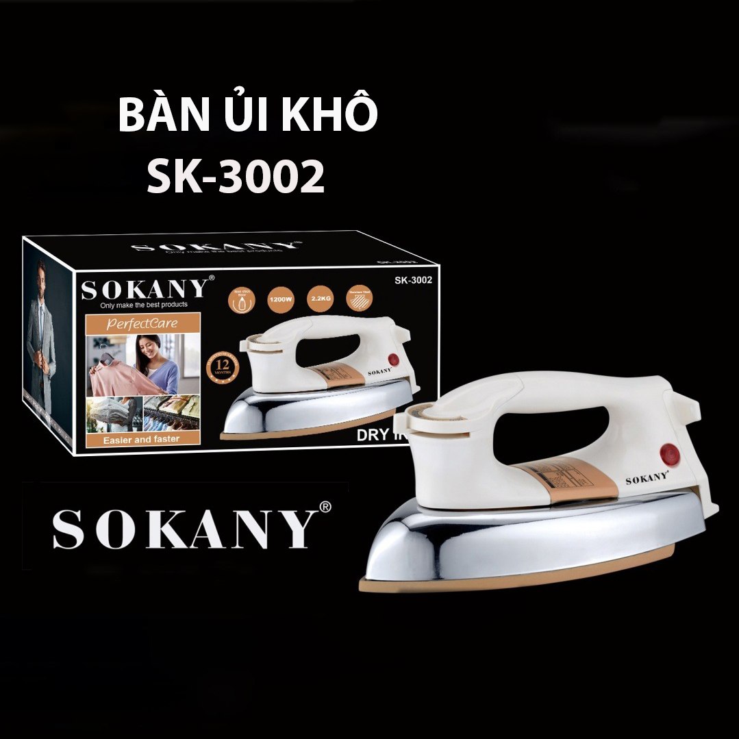 1200w highpower dry iron, nonstick soleplate, fast and flat ironing