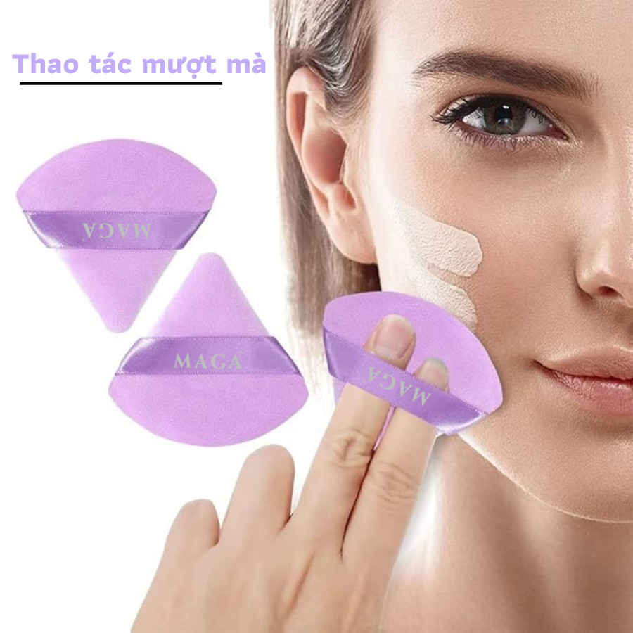 Genuine MAGA triangular foundation and powder sponge (Purple) | Shopee ...
