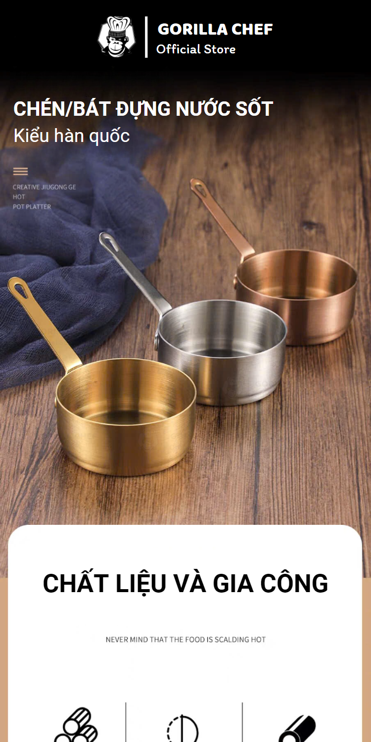 Gorilla Chef 60-100ml Korean-style mini sauce pan made of 304 stainless ...