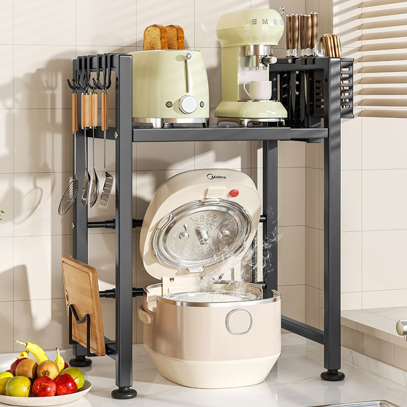 2/3 tier height adjustable rice cooker shelf 2/3 tier microwave shelf ...