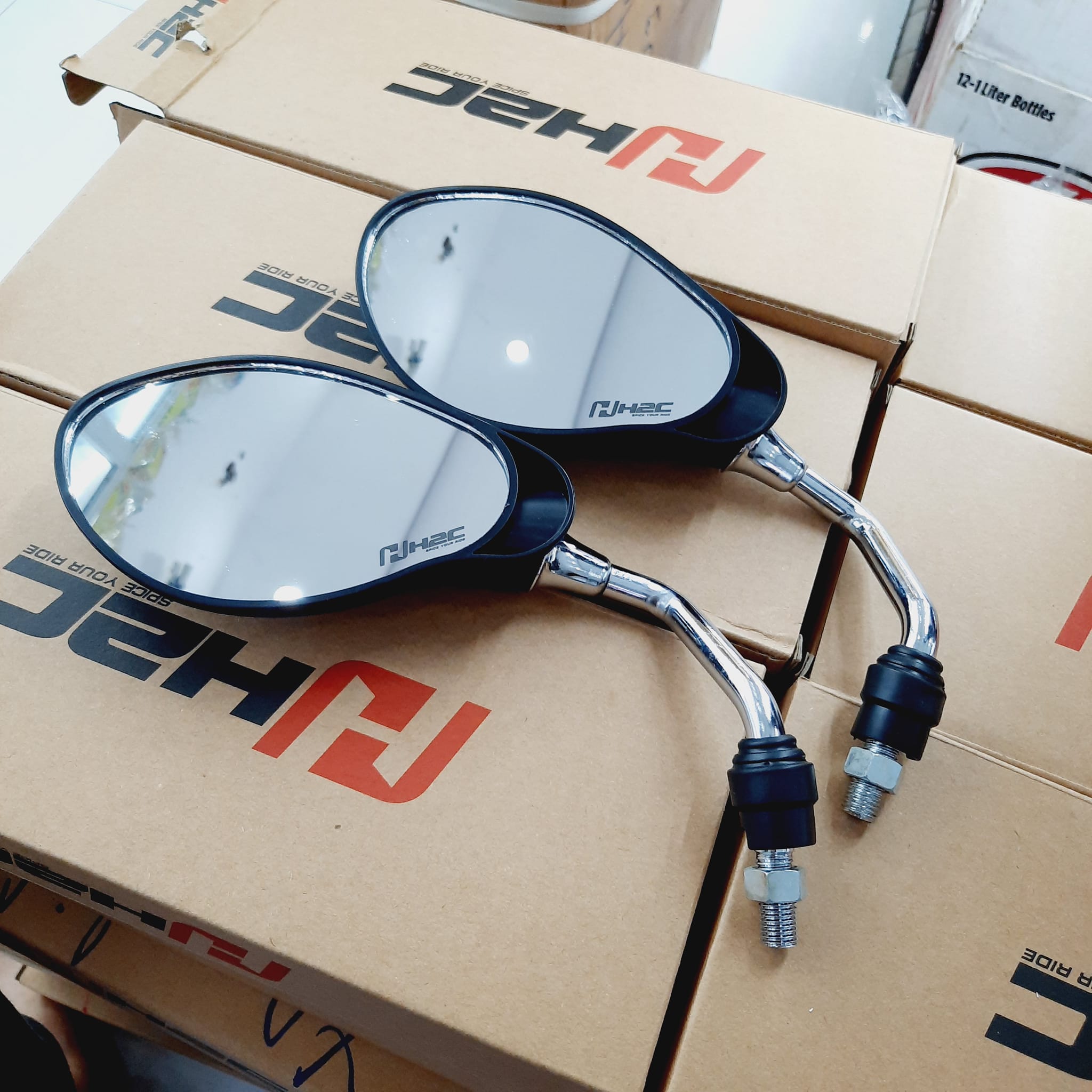 Yaz Mirror Yaz Mirror Black/Stainless Steel Leg - Yaz Motorcycle ...