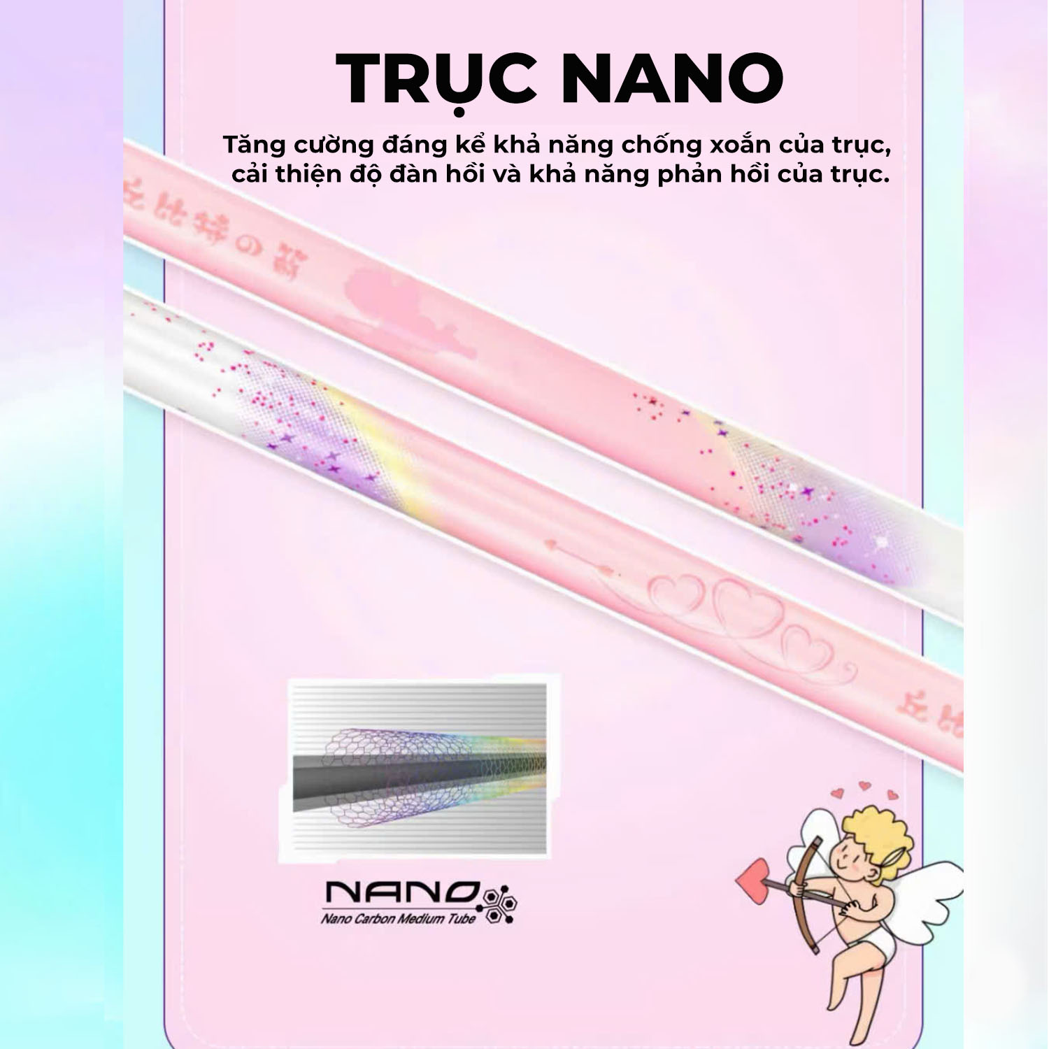 VS Cupid badminton racket full carbon 4U genuine pastel color VENSON ...