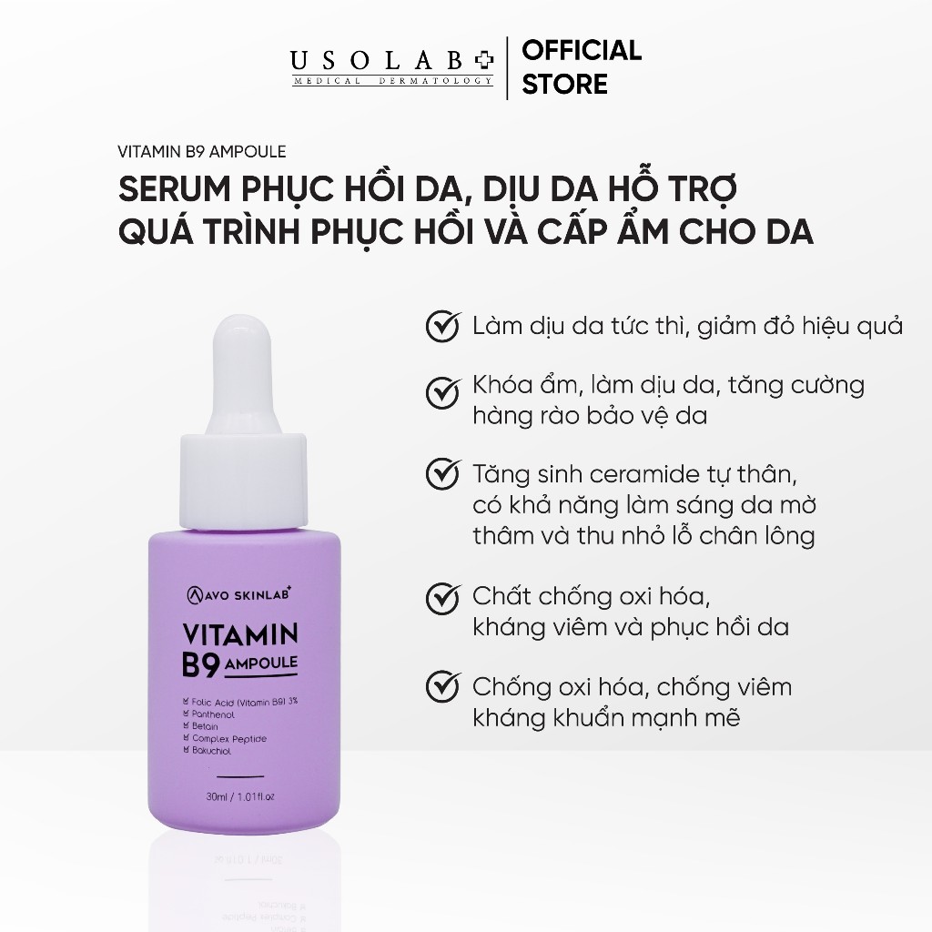 AVO vitamin B9 skin recovery Serum 30ml, helps soothe the skin ...