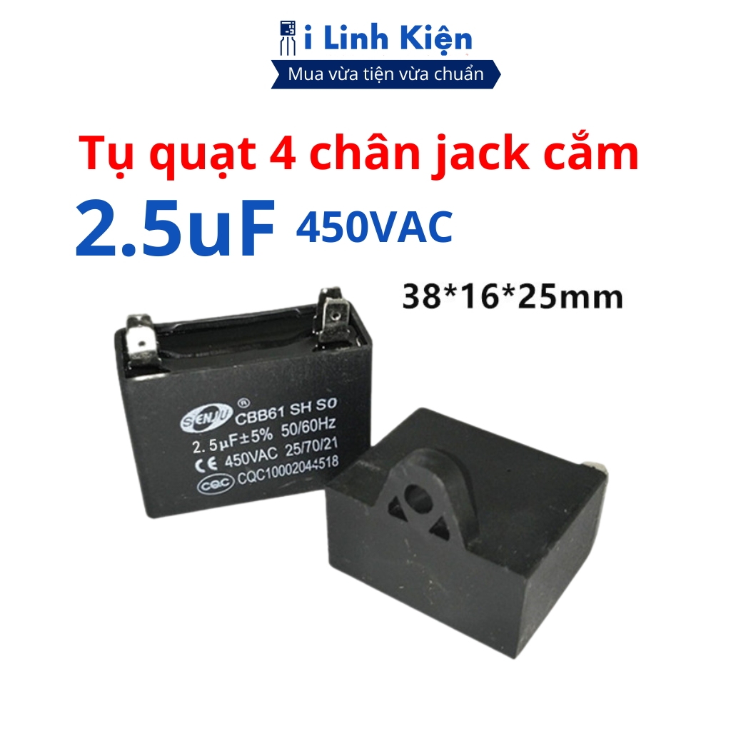 Genuine SENJU 2.5uf 4-pin jack air conditioner condenser fan capacitor ...