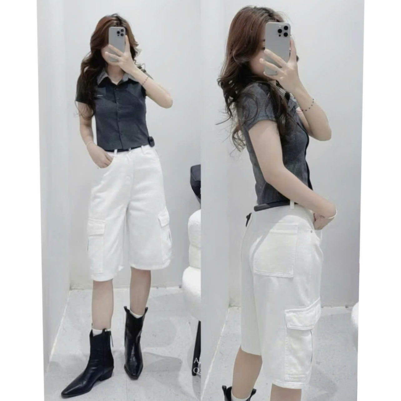 Women's mid-rise jeans - high quality STUPID Ripped POCKETS | Shopee ...