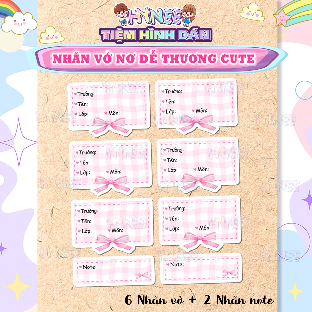 Coquette Caro Pink Bow Notebook Labels, Coquete Caro Pink Notebook ...