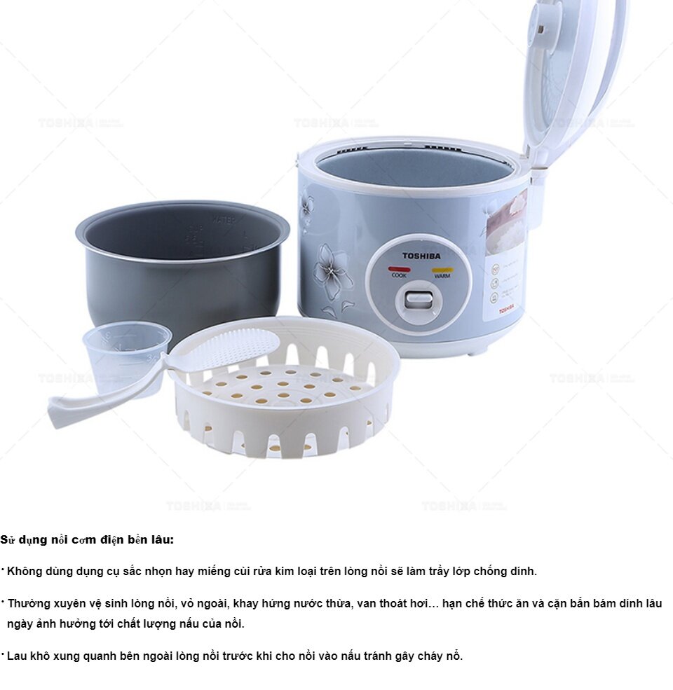 [GIVE A SET OF CHOPS] Toshiba rice cooker with lid 1L/1.8L RC-10JFM(H ...