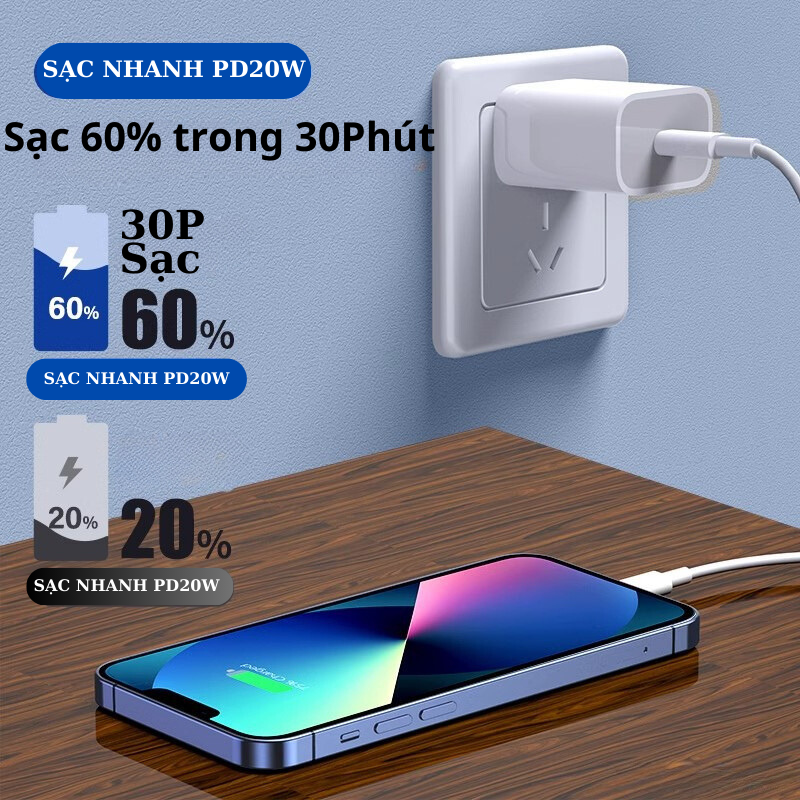 20w PD fast charger with TypeC fast charging cable does not heat up