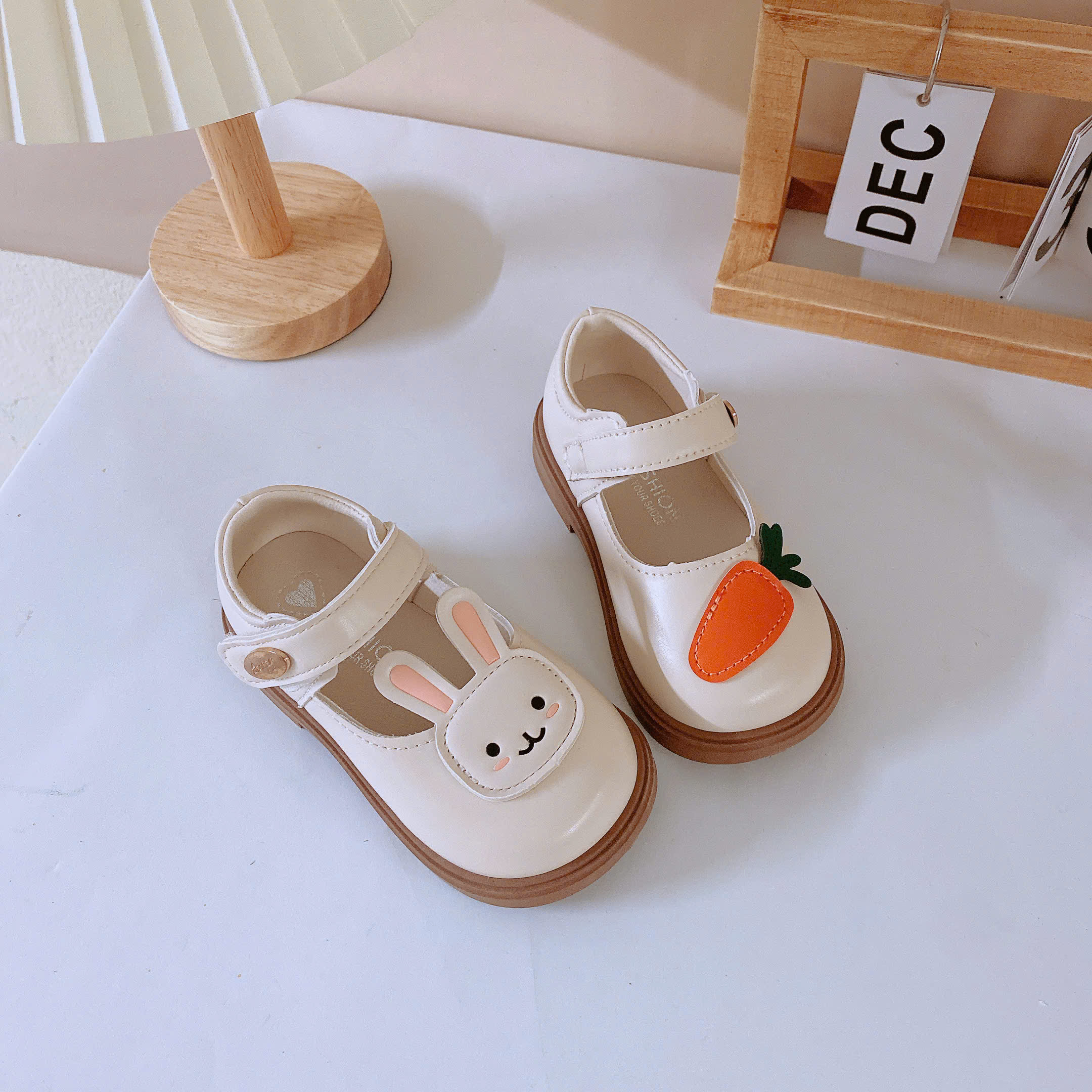 Real Photos Smooth Leather Carrot Rabbit Doll Shoes for Girls 1-5 Years ...