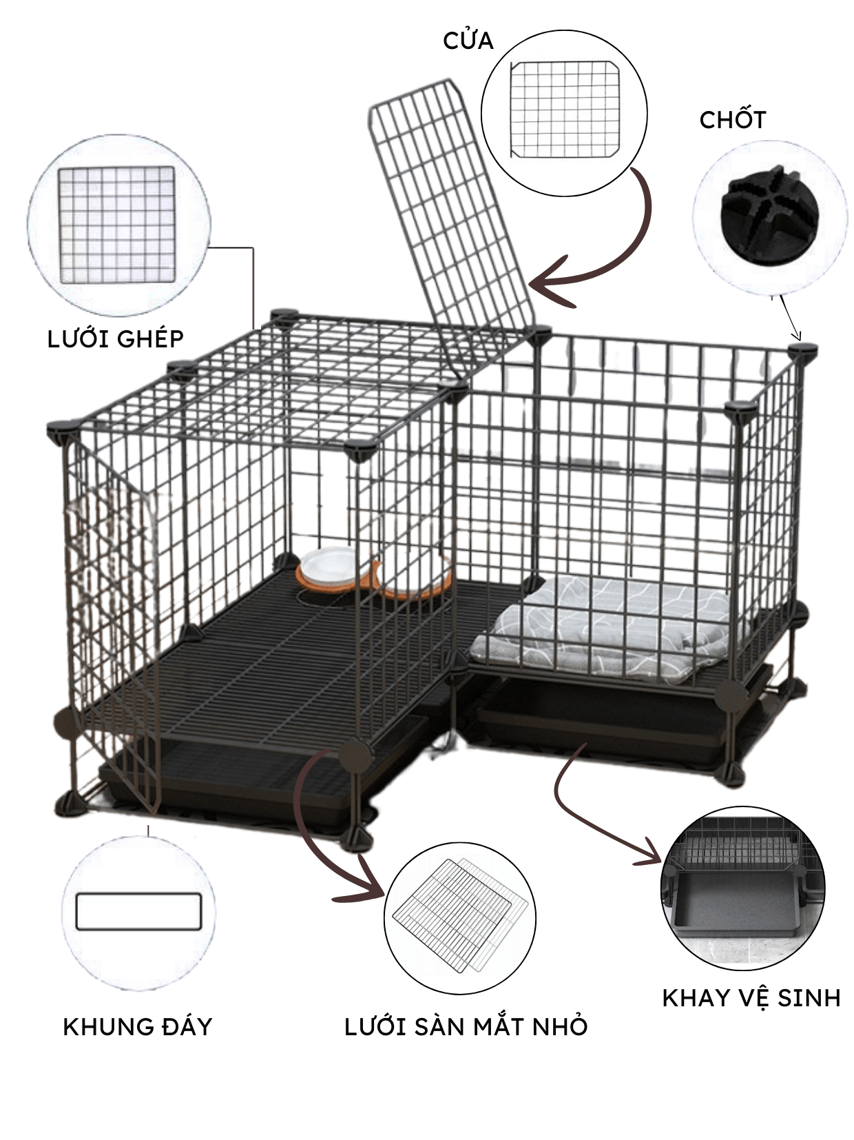 Hoshi Pet multipurpose cage for pets, dogs, cats, rabbits, and mice in