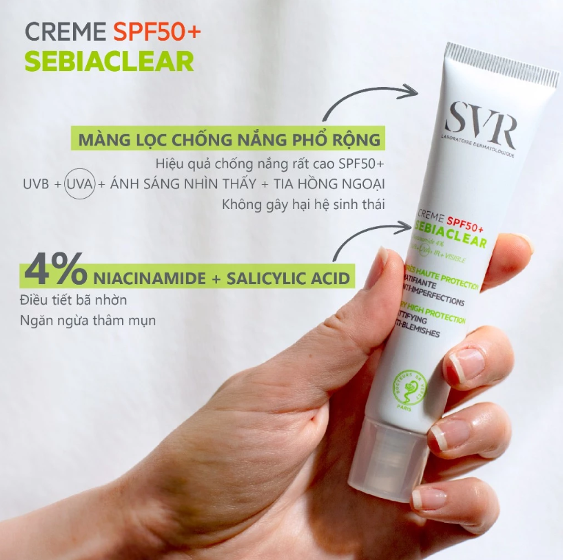 SVR Moisturizing Cream for oily, acne-prone skin, shrinks pores 40ml ...