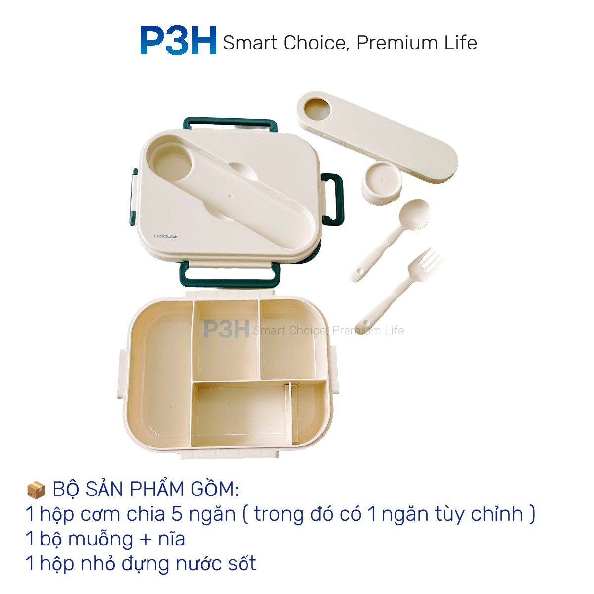 TOGO 3-compartment LocknLock plastic lunch box 980ml HPL781; 5 ...
