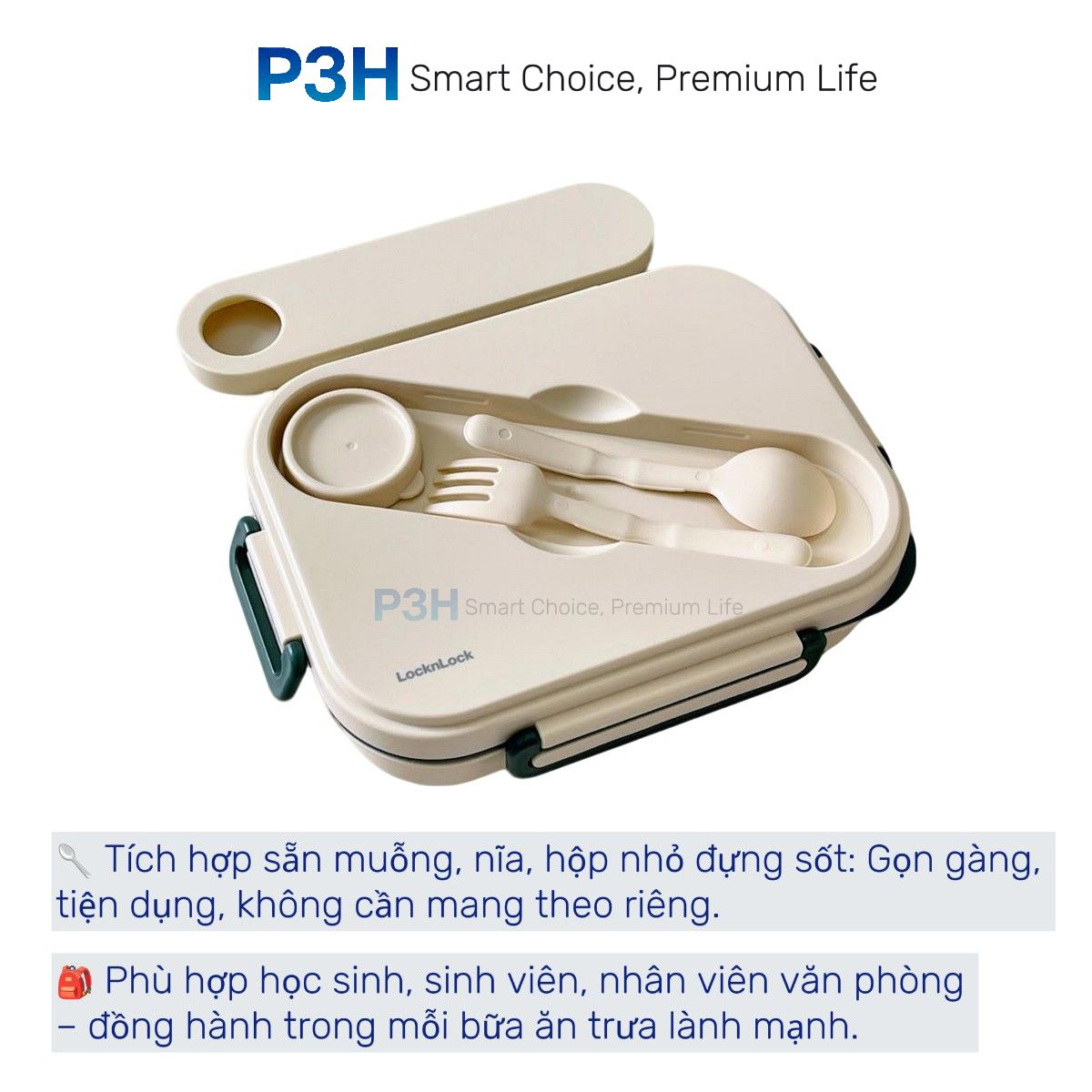 TOGO 3-compartment LocknLock plastic lunch box 980ml HPL781; 5 ...