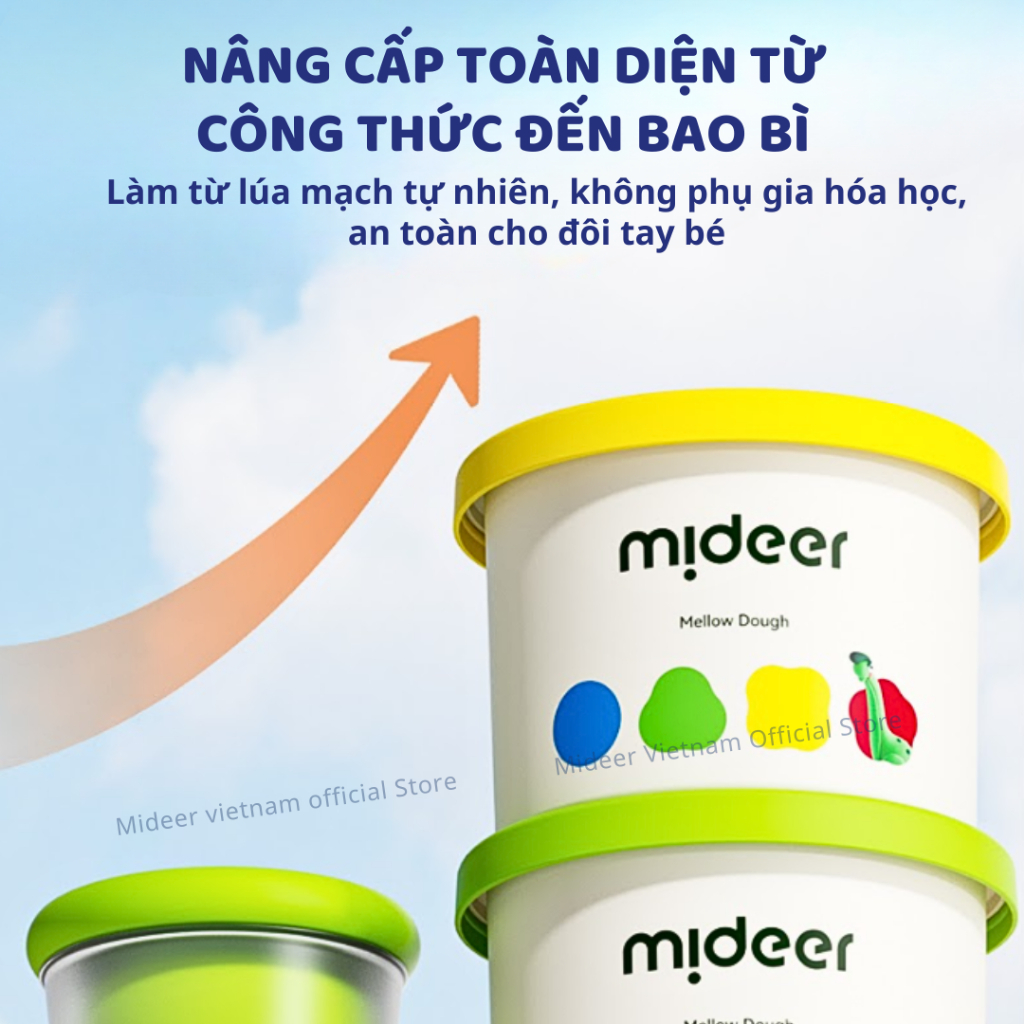 Mideer Mellow Dough Clay, safe, organic, non-sticky baby Clay | Shopee ...