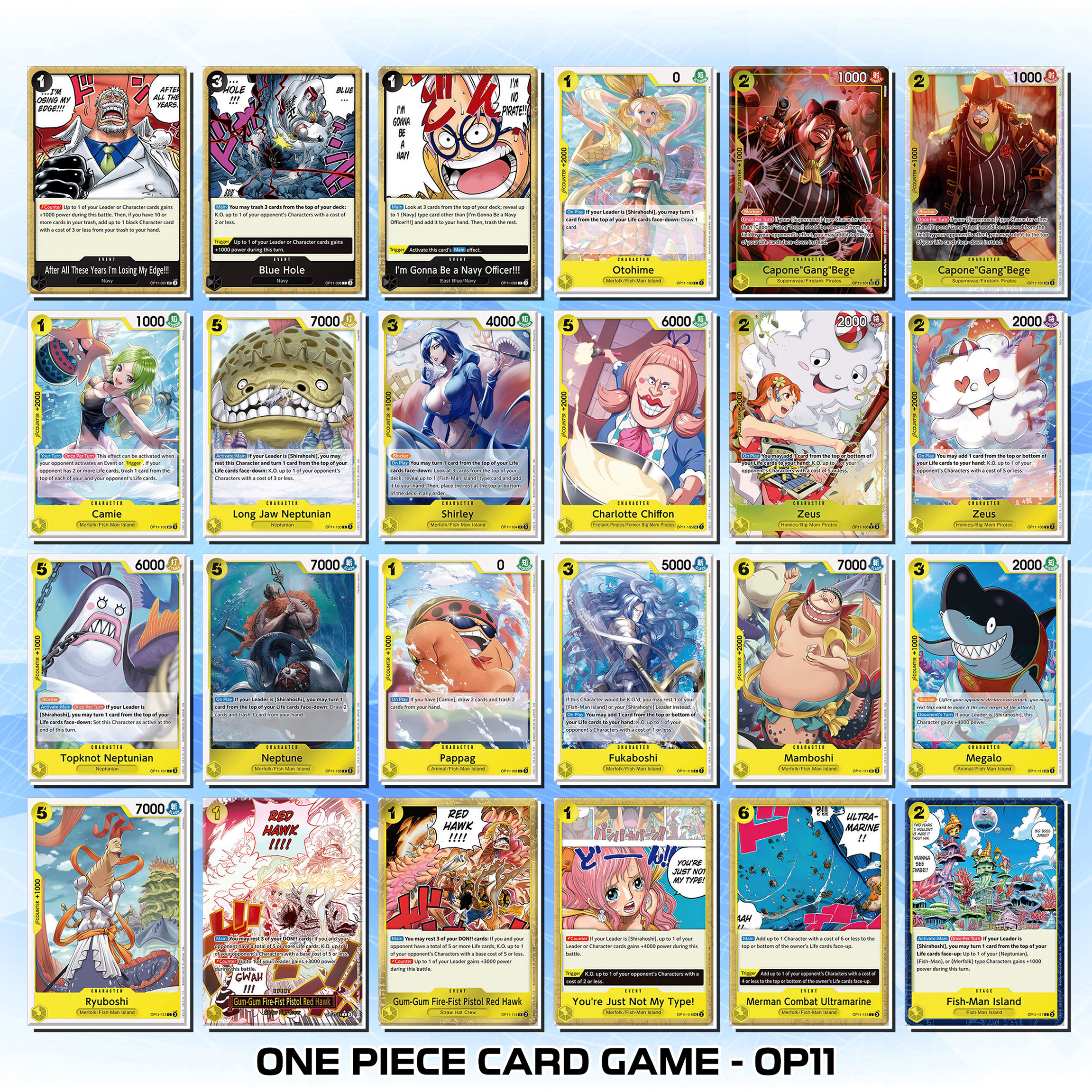 [7-Color Reflective Exclusive] One Piece Card Game - Part OP11 - Size 6 ...