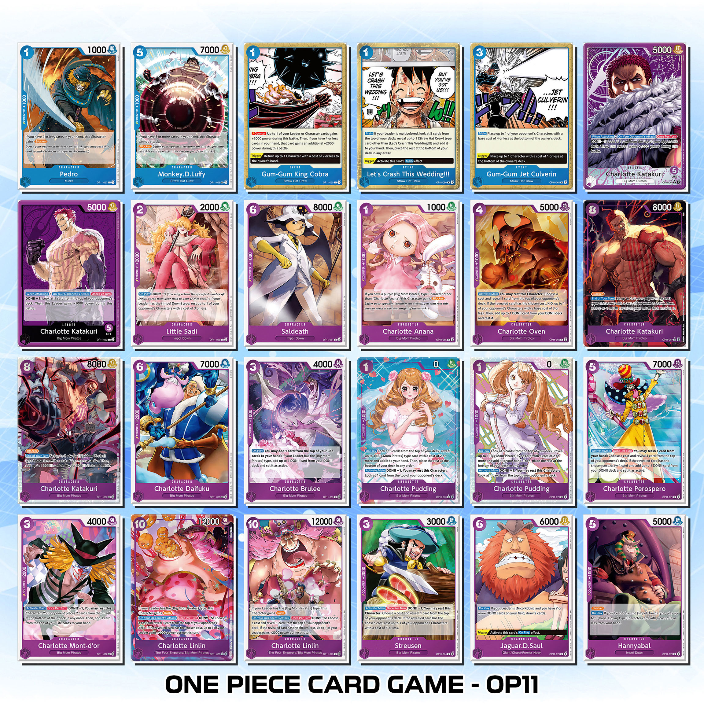 [7-Color Reflective Exclusive] One Piece Card Game - Part OP11 - Size 6 ...