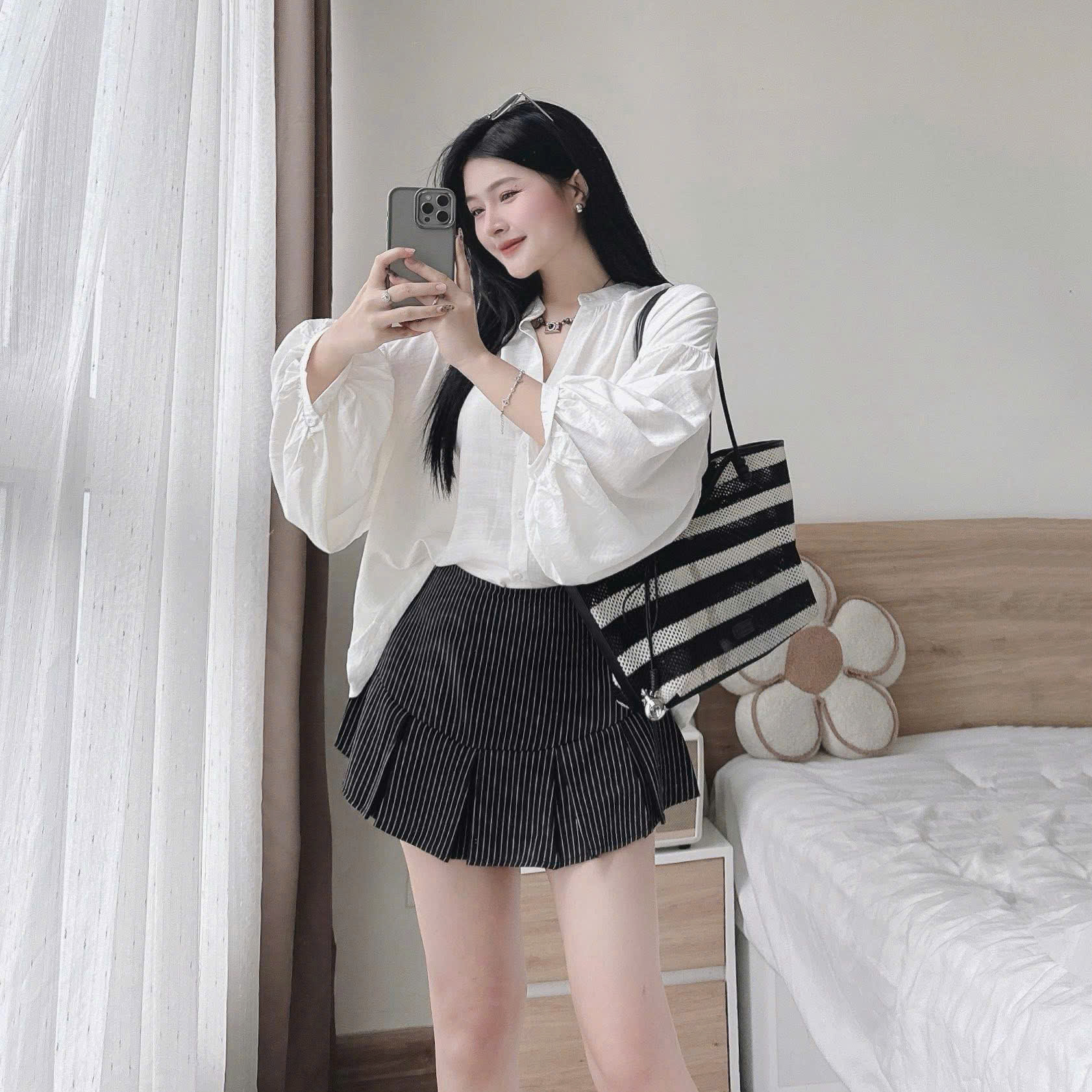 Elegant V-neck Top + Long Skirt
