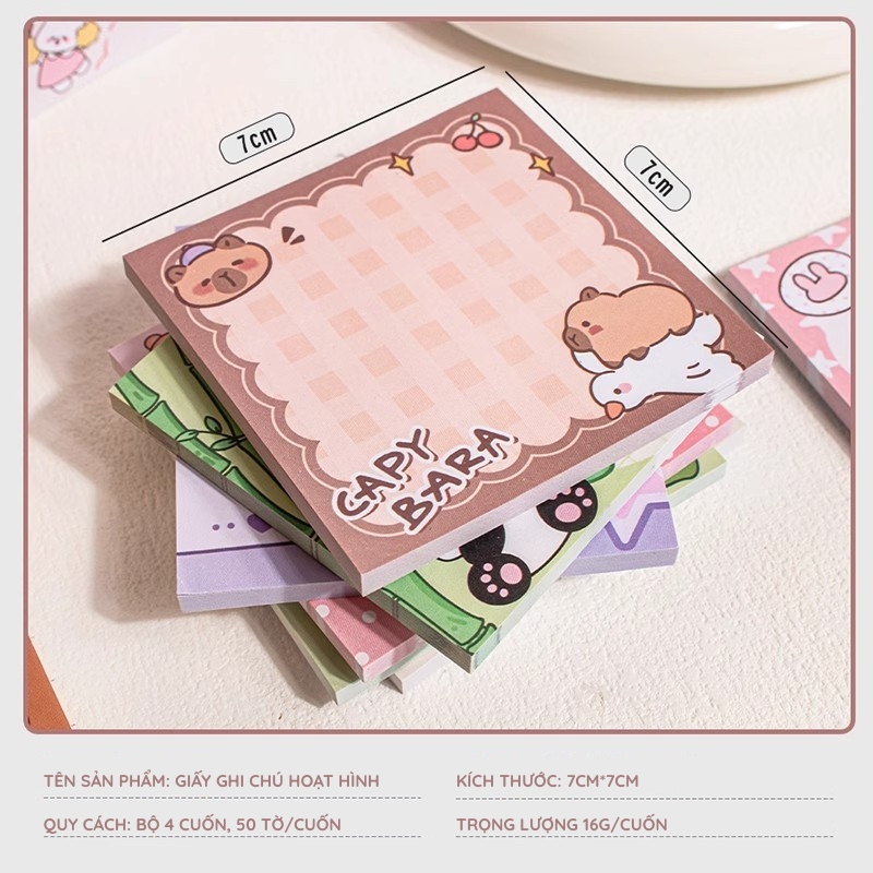 Cute Capybara Note Paper – Cute Sticky Note Paper 100 Lovely Sheets for ...