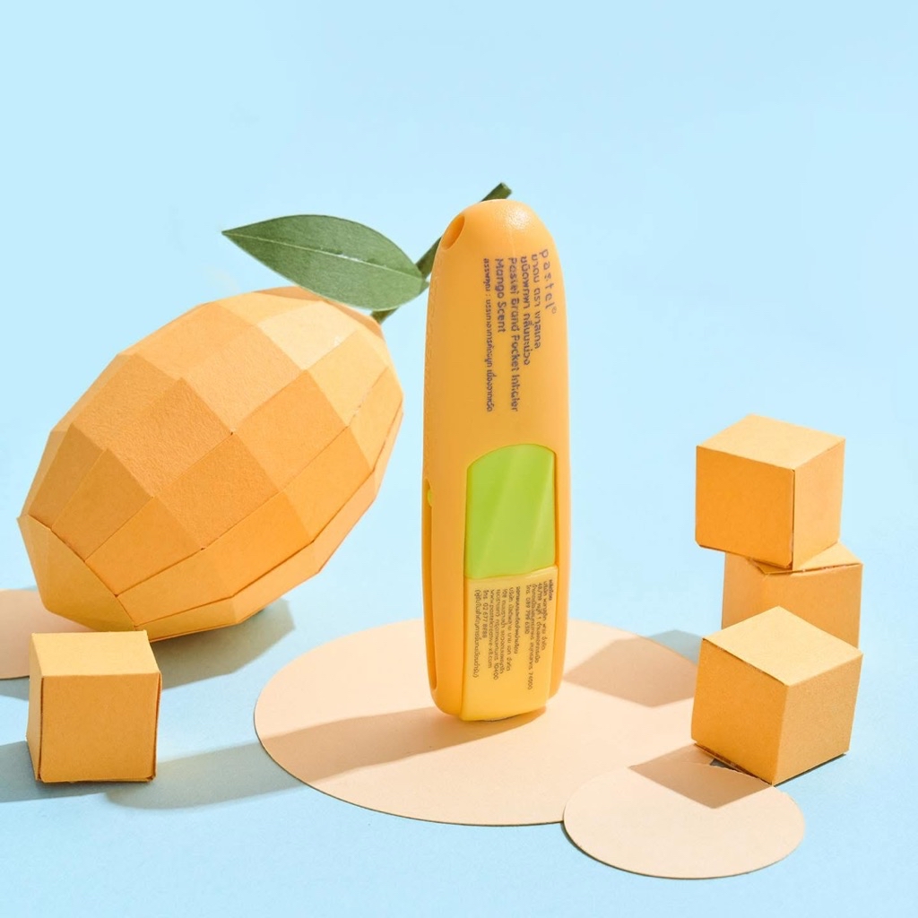 Pastel nasal inhaler with mint and fruit flavor, cute and sweet, Thai ...