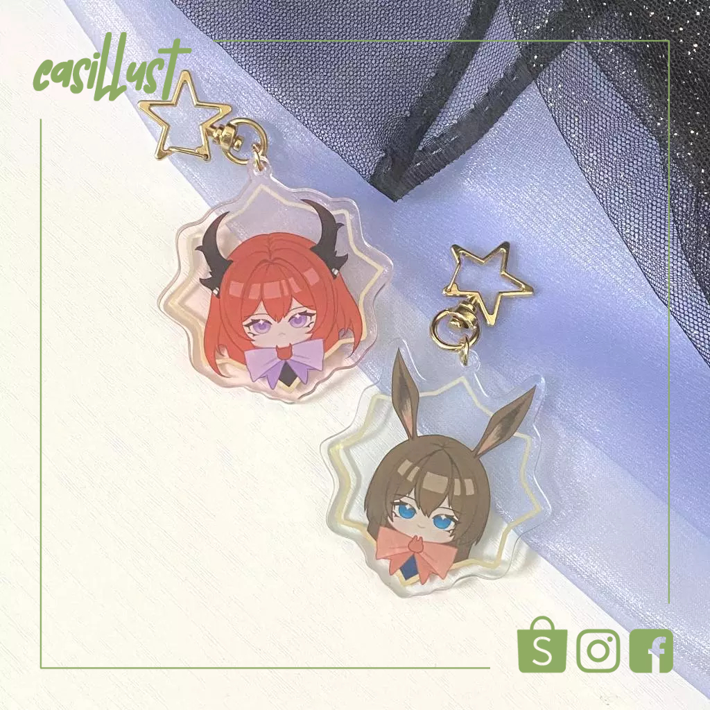 Surtr & Amiya Arknights A9 keychain/keychain 6cm (with sticker of the ...