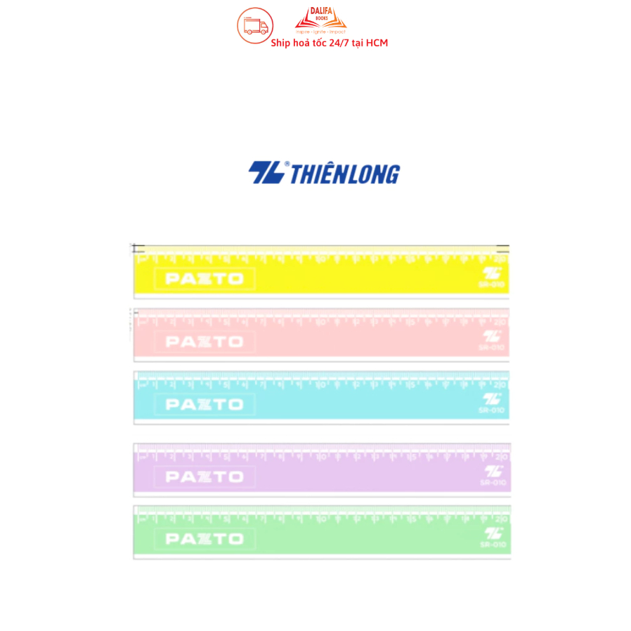 Pastel Straight Plastic Ruler 20 cm Long Thien Long Pazto SR-010 ...