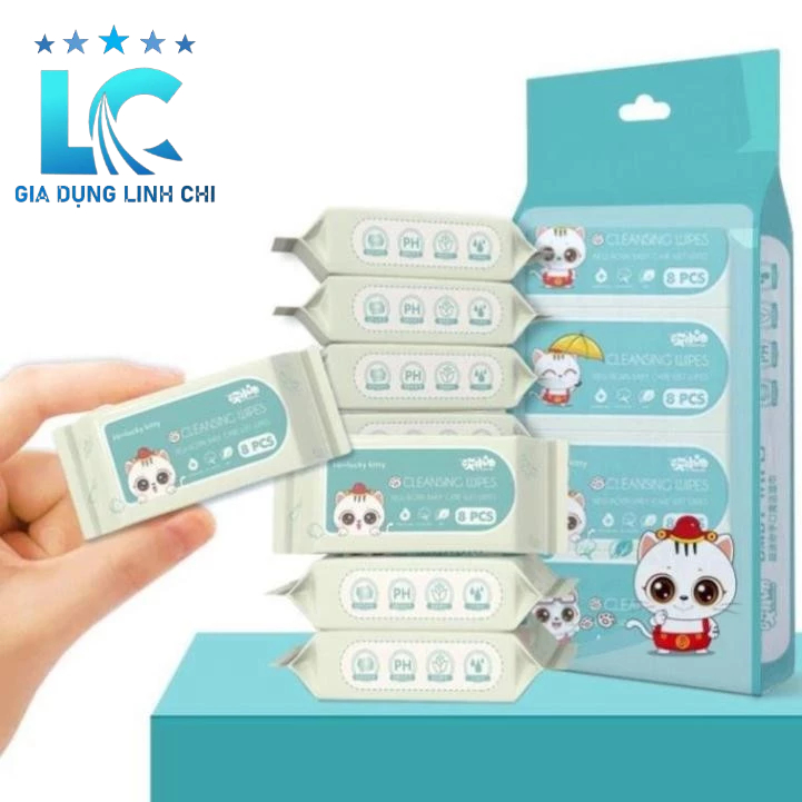 Wet tissue 1 pack includes 8 mini wet tissue packs, convenient for ...