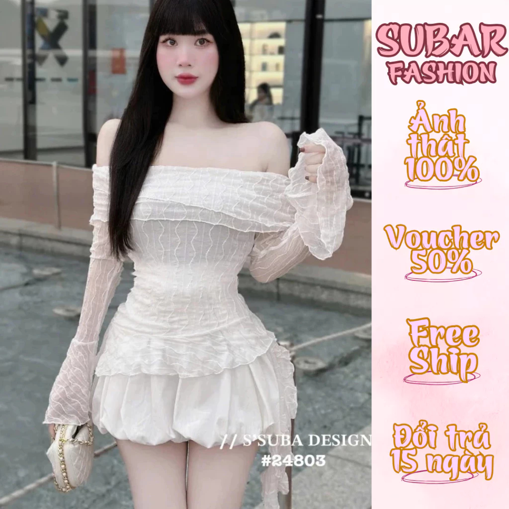 Suba Fashion lady's Set is designed with a off-the-shoulder, flared ...