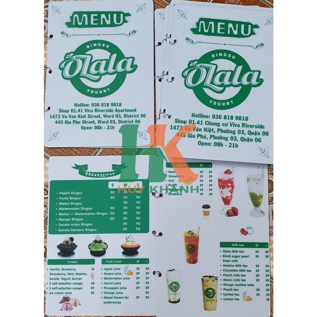 Print Menu on PVC card (send file before ordering) | Shopee Philippines