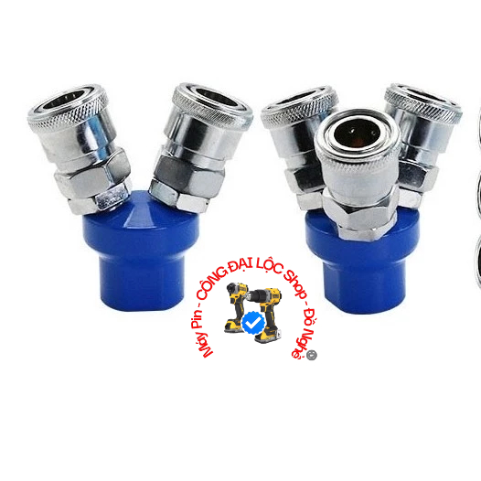 Double pneumatic quick coupling and coupling, pneumatic split pin and ...