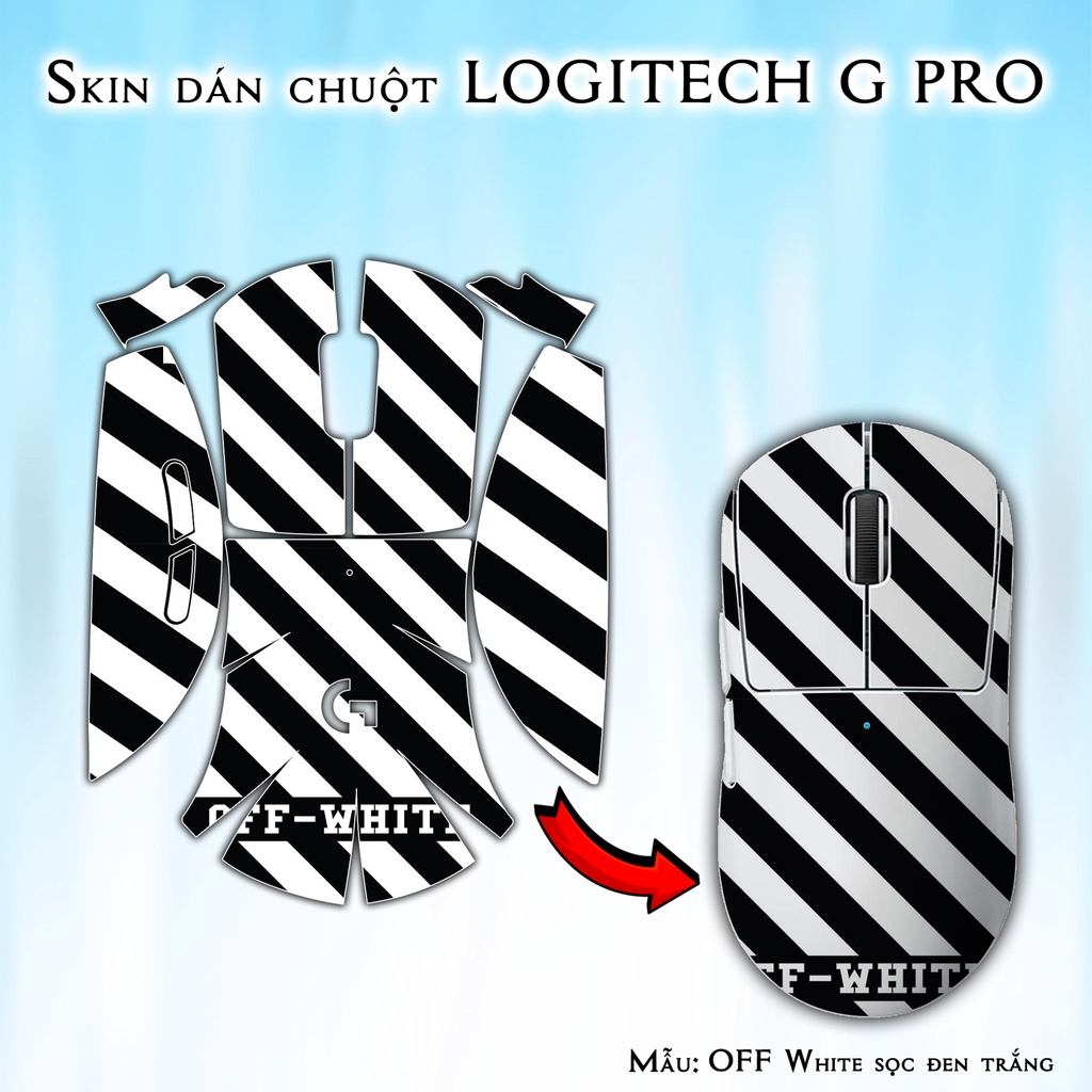 Logitech G Pro / Pro X Superlight mouse sticker Skin model OFF White ...