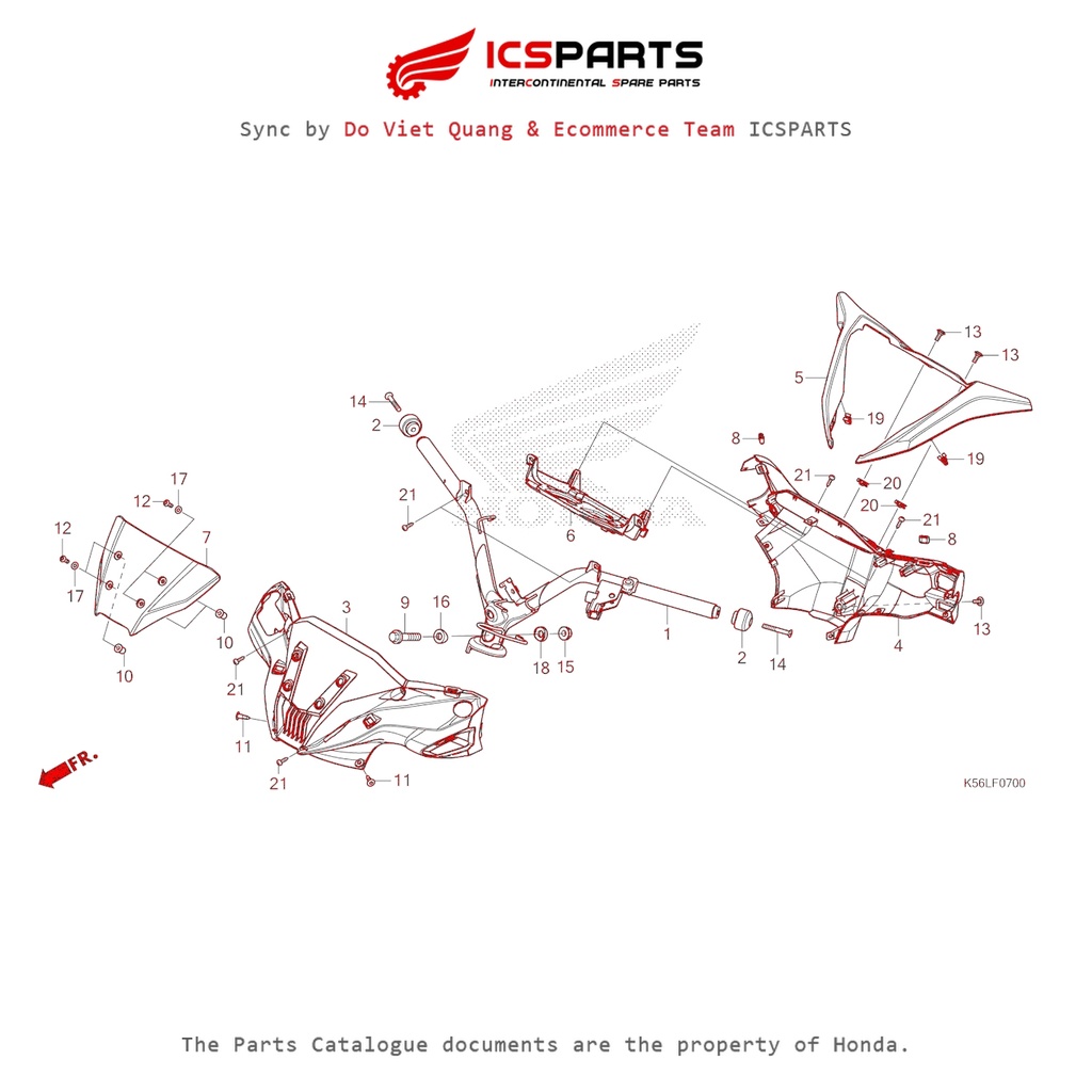 Handlebar Cover(Fs150Fl/M,Fs150Fal/M) (F-7-B) HONDA Winner X (2022 ...