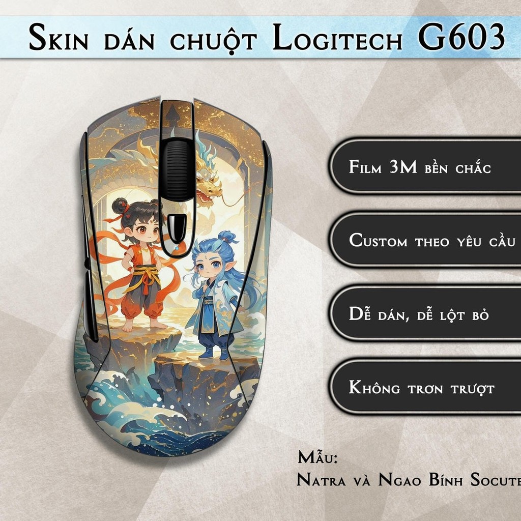 Logitech G603 mouse sticker Skin model Natra and Ngao Binh Socute nt01 ...