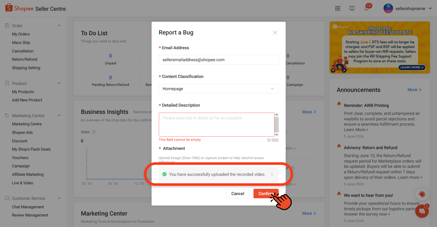 Reporting a System Issue on Seller Centre | Shopee PH Seller Education Hub