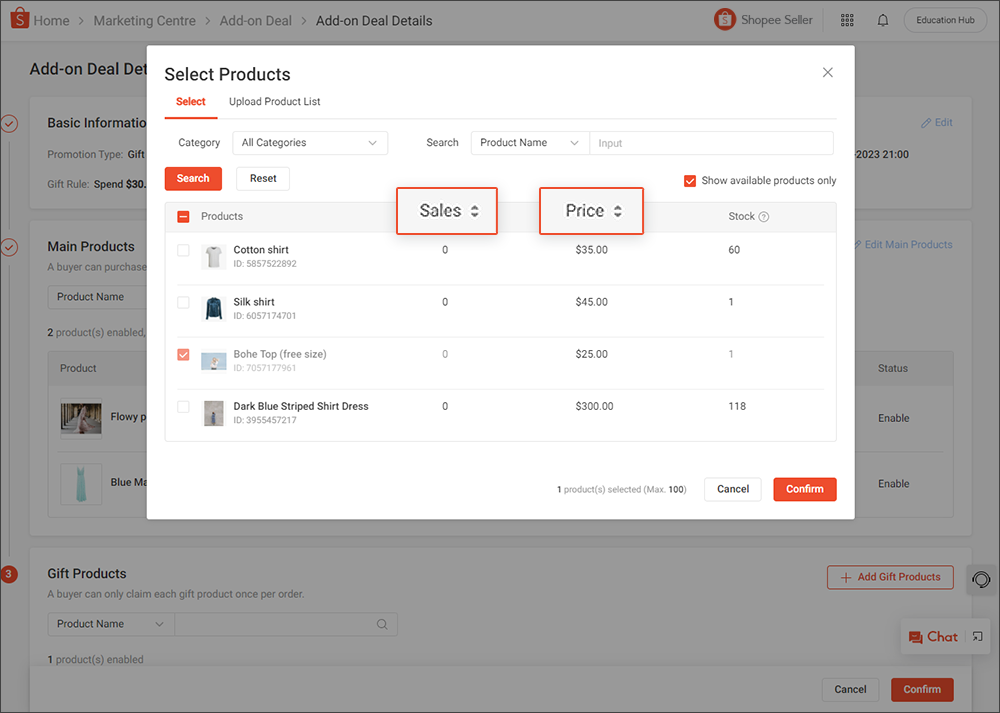 Creating an Add-on Deal Gift with Min. Spend | Shopee PH Seller ...