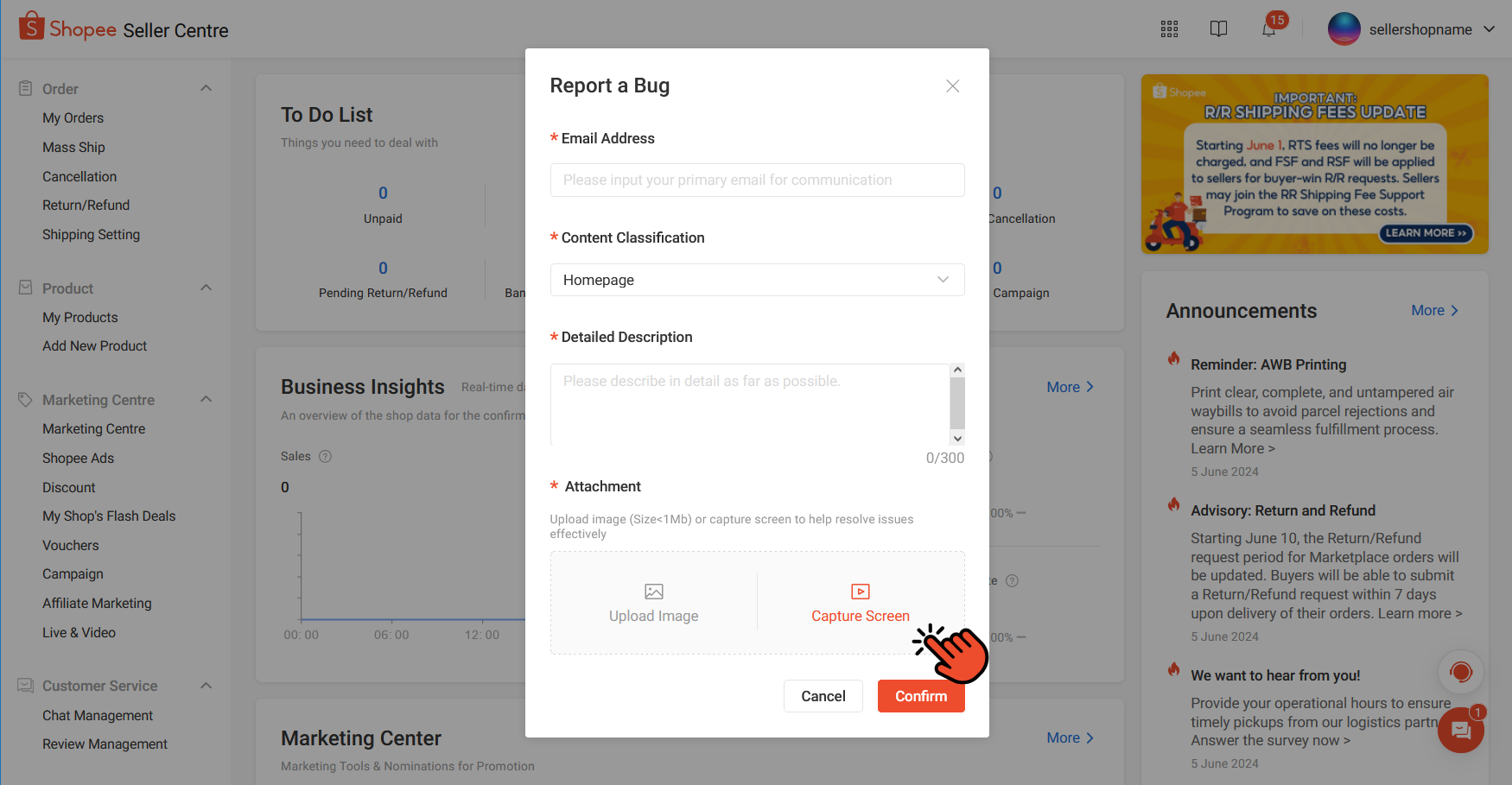 Reporting a System Issue on Seller Centre | Shopee PH Seller Education Hub