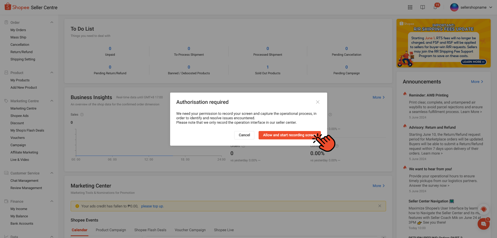 Reporting a System Issue on Seller Centre | Shopee PH Seller Education Hub