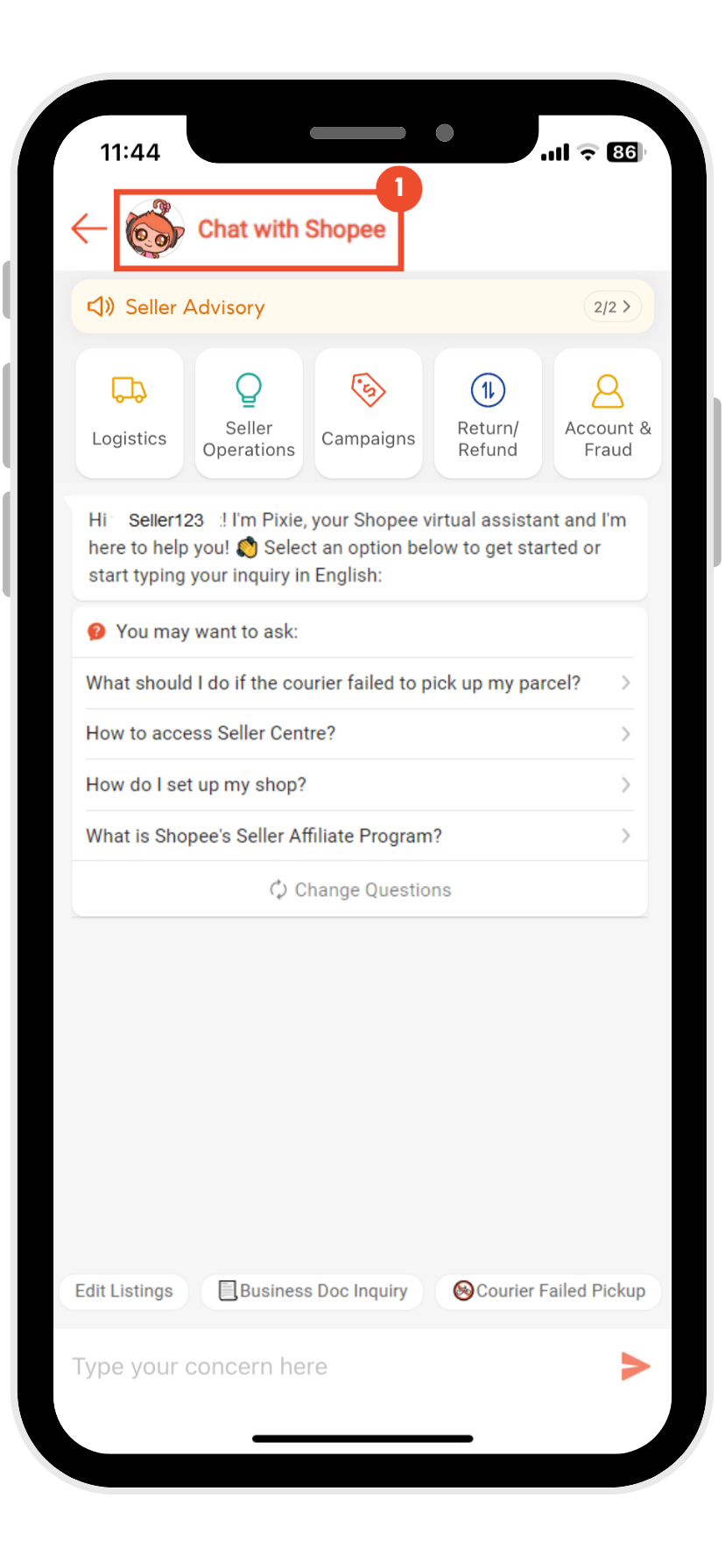 Seller Services forms via Shopee Chat | Shopee PH Seller Education Hub