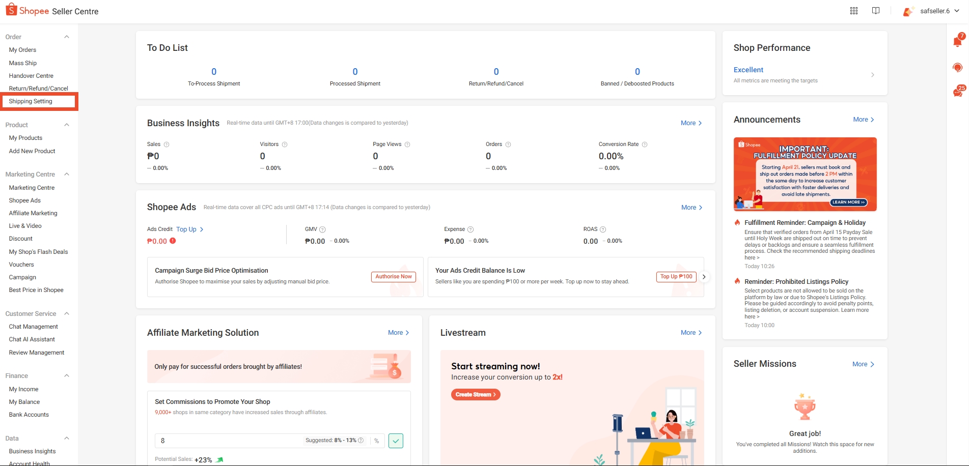 Setting up your Operating Hours | Shopee PH Seller Education Hub