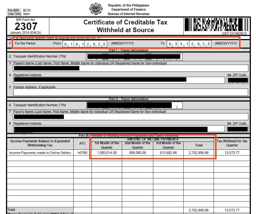 Regulations on Creditable Withholding Tax and BIR Registration | Shopee ...