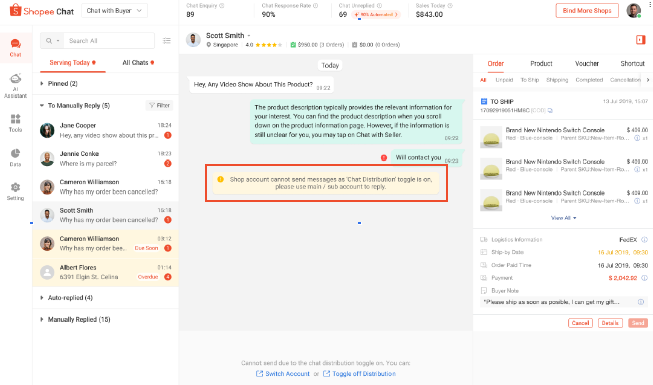 Multiple Shop Chat Management on Subaccount Platform | Shopee PH Seller ...