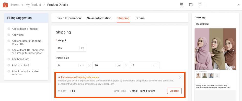 Ensuring Accurate Weight and Dimensions | Shopee PH Seller Education Hub