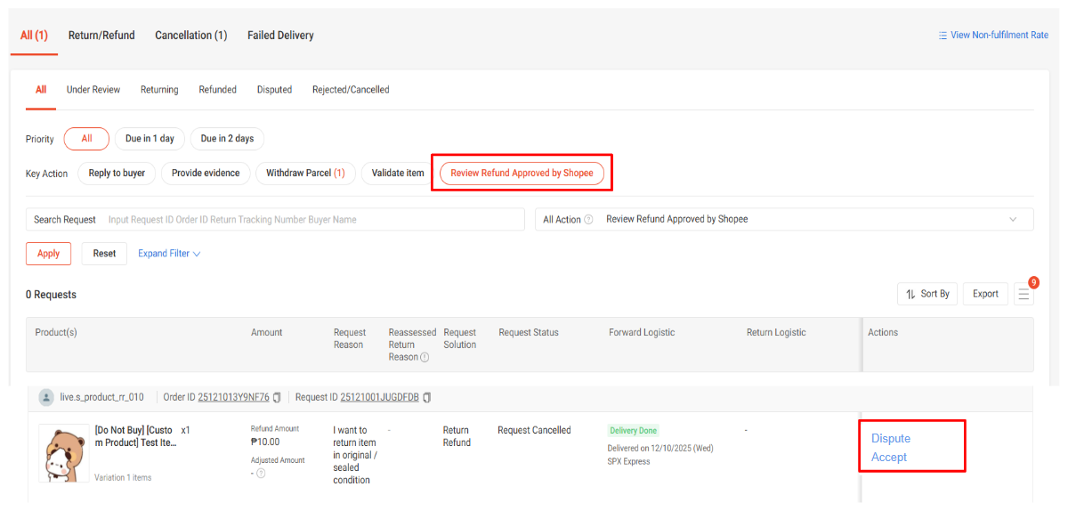 Navigating the Return/Refund Dashboard | Shopee PH Seller Education Hub