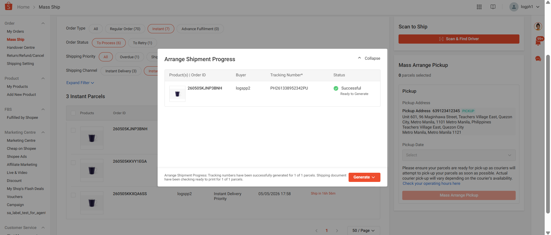 How to Arrange Pickup for Instant Delivery Orders | Shopee PH Seller ...